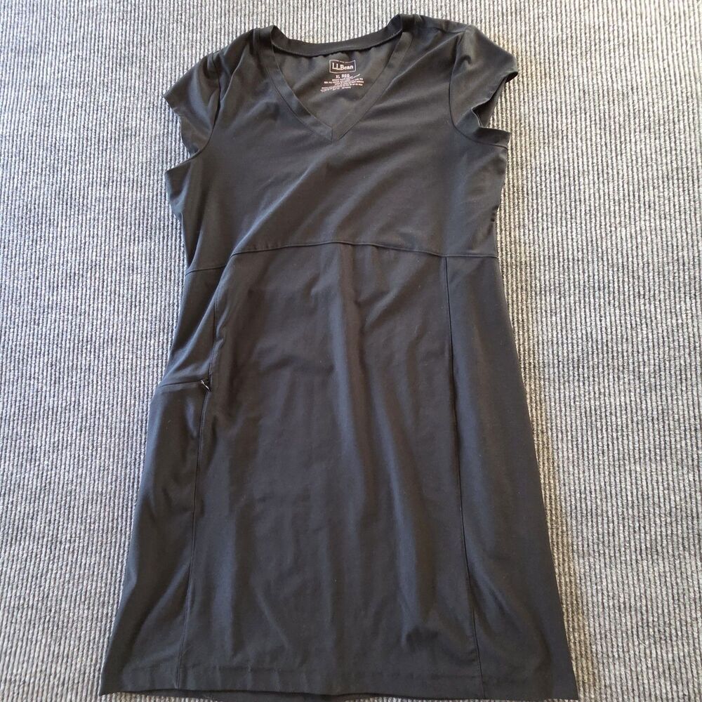 LL Bean Black Sleeveless Dress Misses Size XL Item 291293
